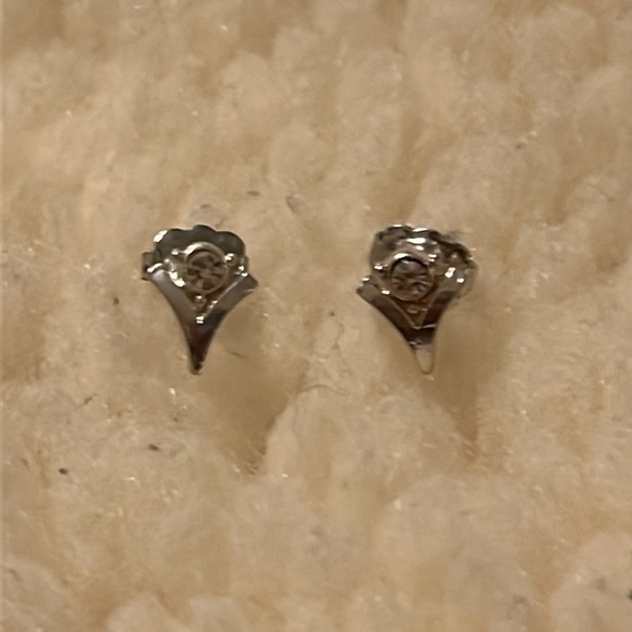 Silver Rhinestone Pierce Earrings - Picture 15 of 16